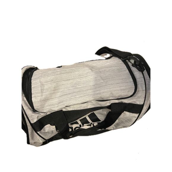 Adidas Defender Medium 20"x12"x10" White Black Duffel Bag - Picture 2 of 6